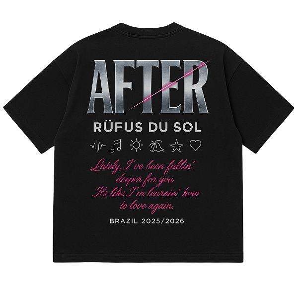 CAMISETA AFTER OVERSIZED PRETA RUFUS