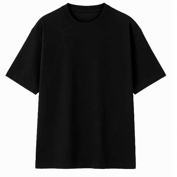 CAMISETA OVERSIZED PRETA PREMIUM 230G-ALGODÃO BCI
