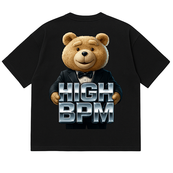 CAMISETA OVERSIZED MALHÃO-HARD-PRETA PREMIUM 230G-ALGODÃO BCI