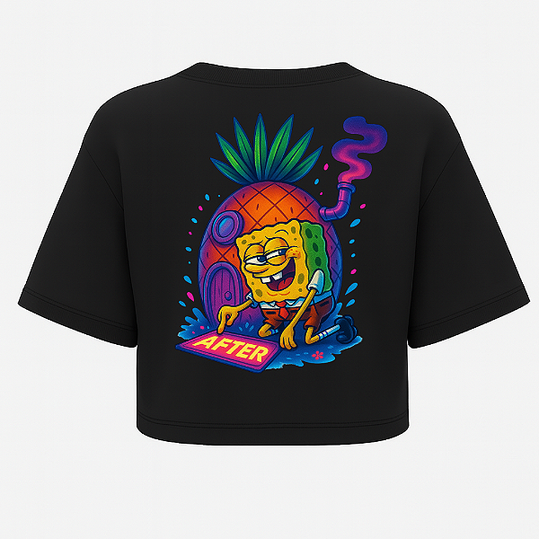 CROPPED OVERSIZED PRETO AFTER BOB