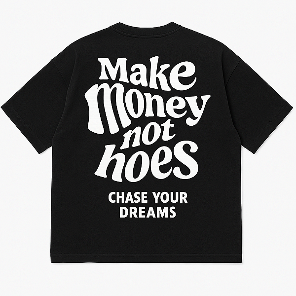 CAMISETA OVERSIZED AFTER PRETA MAKE MONEY