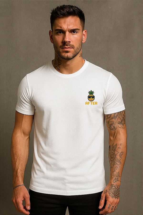 CAMISETA SLIM BÁSICA ELASTANO ABACAXI PREMIUM