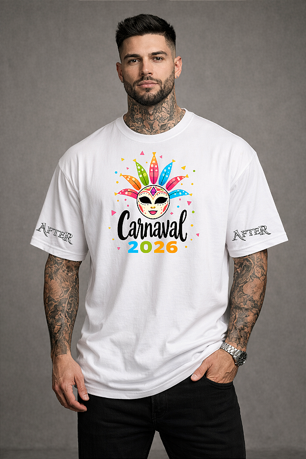 CAMISETA OVERSIZED CARNAVAL FRASES CARNAVAL 2026