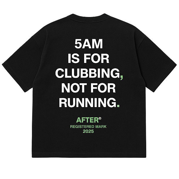 CAMISETA OVERSIZED MALHÃO PRETA--230G-ALGODÃO BCI- 5AM CLUBBING