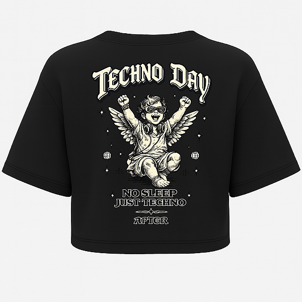 CROPPED OVERSIZED PRETO TECHNO DAY