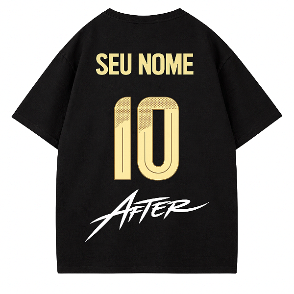 CAMISETA OVERSIZED BRASIL PRETA X AFTER EDIÇÃO ESPECIAL COPA 2026