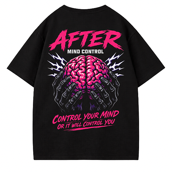 CAMISETA OVERSIZED PRETA MIND CONTROL AFTER