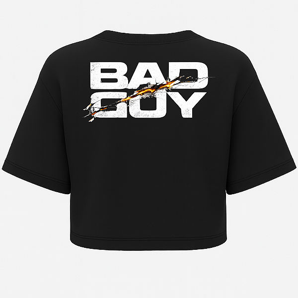 CROPPED OVERSIZED PRETO BADGUY