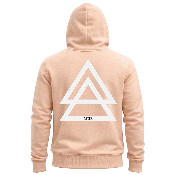 MOLETOM CANGURU BEGE TRIANGLE FLANELADO UNISSEX AFTER