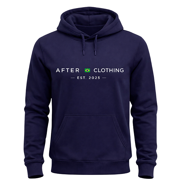 MOLETOM CANGURU AZUL MARINHO UNISSEX AFTER COM CAPUZ BOLSO FRONTAL