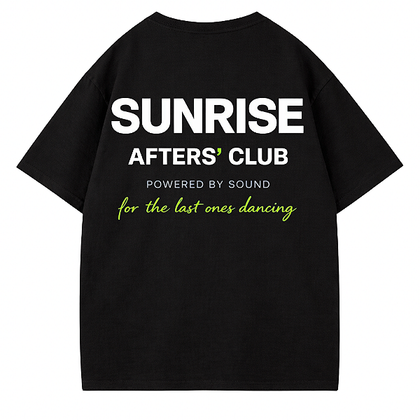 CAMISETA OVERSIZED PRETA PREMIUM SUNRISE STREETWEAR AFTER