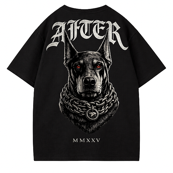CAMISETA OVERSIZED PRETA AFTER DOBERMANN