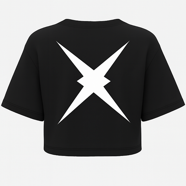 CROPPED OVERSIZED PRETO STAR