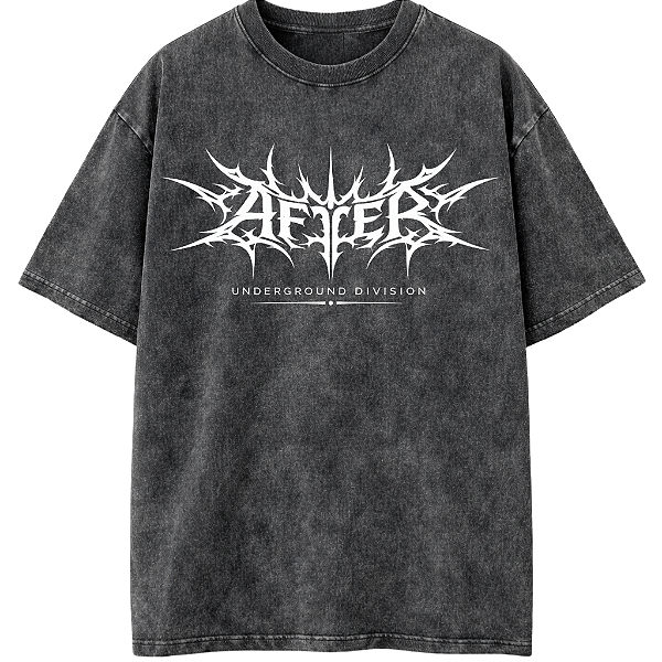 CAMISETA OVERSIZED PRETA ESTONADA TRIBAL