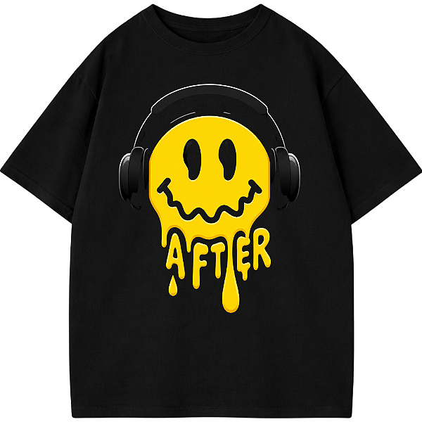 CAMISETA OVERSIZED AFTER SMILE PRETA