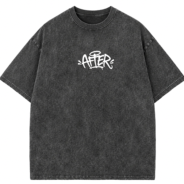 CAMISETA OVERSIZED PRETA ESTONADA AFTER BASIC