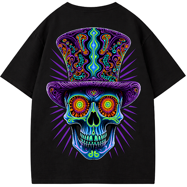 CAMISETA CALAVEIRA OVERSIZED AFTER PRETA