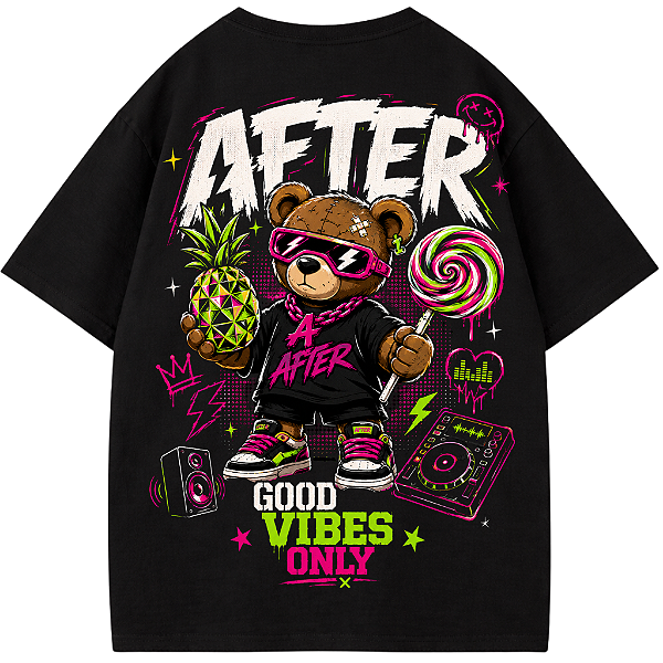 CAMISETA OVERSIZED TED ABACAXI RAVE FESTA