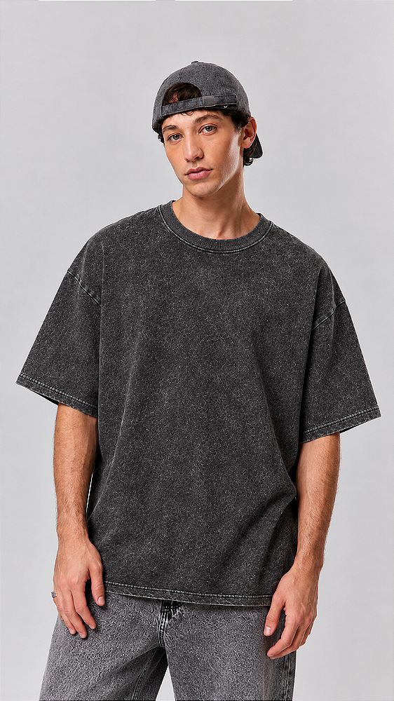 Camiseta Oversized lisa estonada