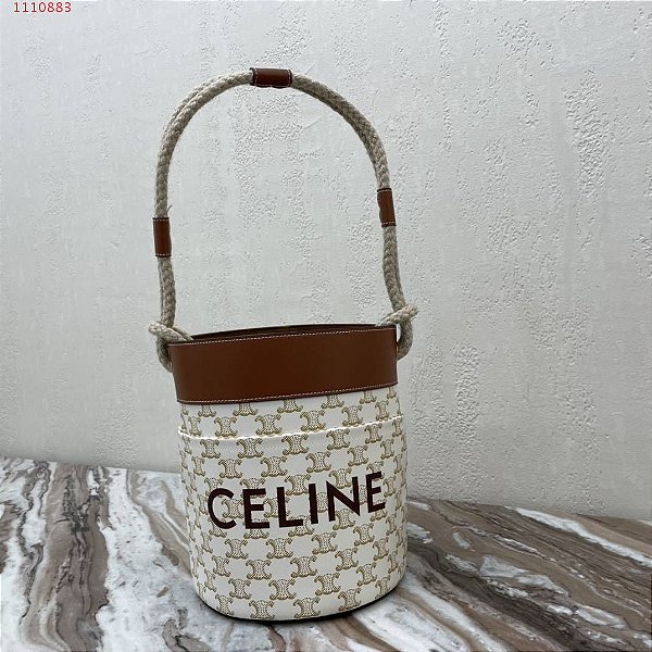 Bucket Celine em Defim "Off-White/Brown" (PRONTA ENTREGA)