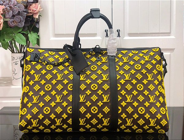 Bolsa de Viagem Louis Vuitton Keepall Triangle 50  "Brown/Yellow"