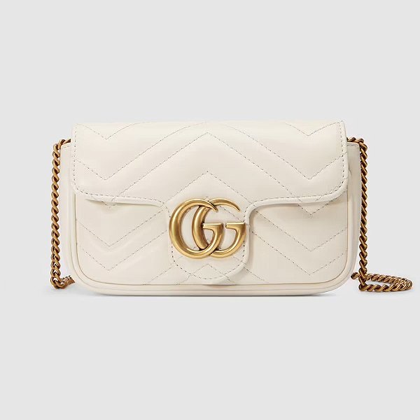 BOLSA GUCCI CALFSKIN MARMONT MATELASSE MEDIA OFF WHITE