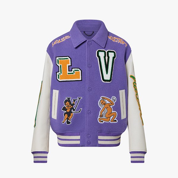 Jaqueta Louis Vuitton Varsity em Couro Purple/White/Fall-Winter 2022 -  LLebu: A melhor experiência de Luxo online do mundo!