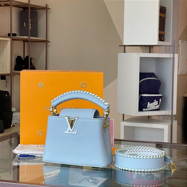 Bolsa Louis Vuitton Capucines Mini "Blue Pastel" (PRONTA ENTREGA)