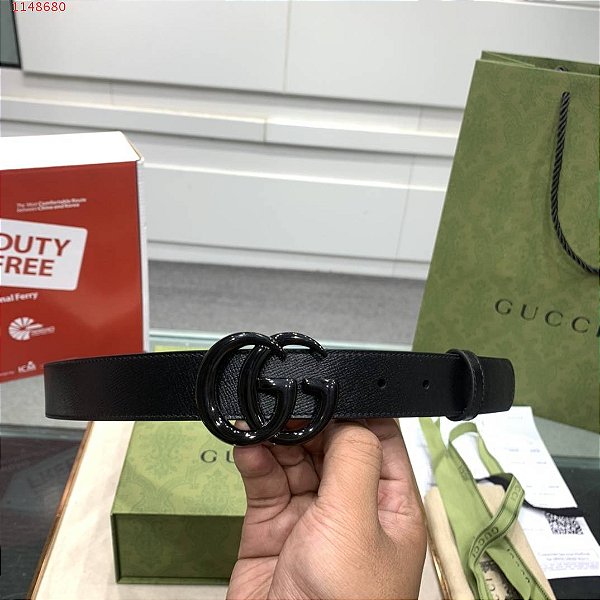 Cinto Gucci Double G "All Black"