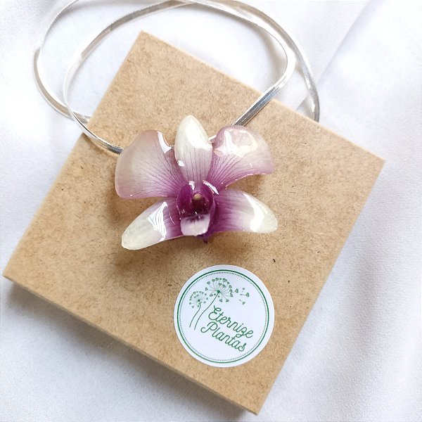 Orquídea Denphal arroxeada - prata