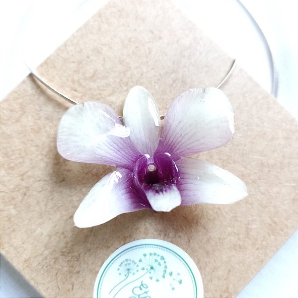 Orquídea Denphal arroxeada - prata