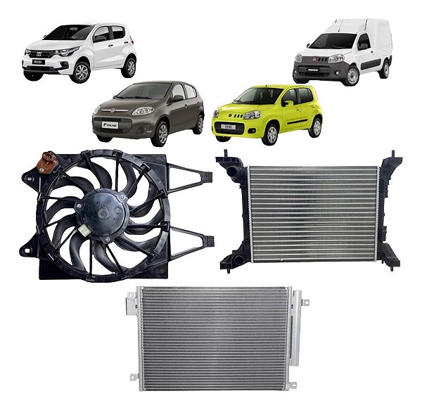 Kit Radiador Palio Uno Vivace Mobi 4cc Fiorino 2011 À 2021