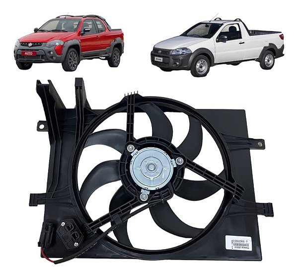 Ventoinha Radiador Fiat Strada 1.4 Com Ar 2019 À 2020