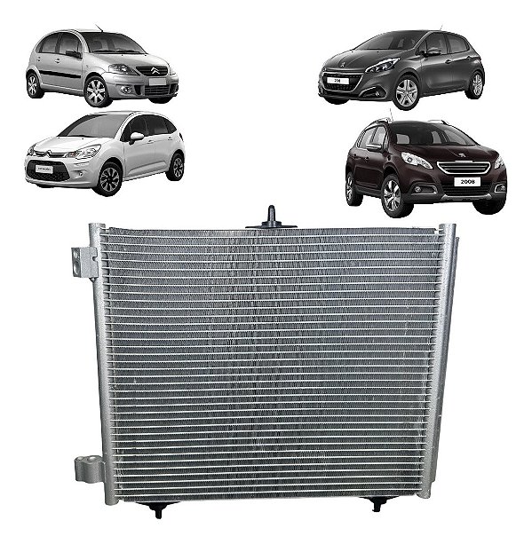 Condensador Citroen C3 Peugeot 208, 2008 2013-2018 3 Pinos