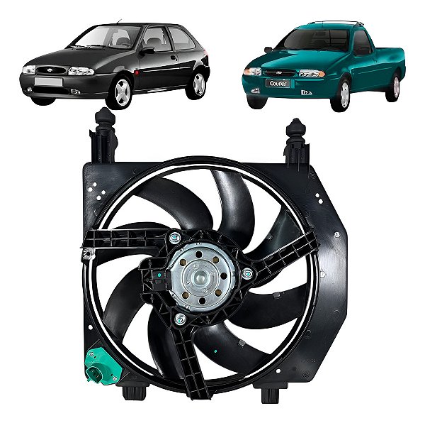 Ventoinha E Defletor Fiesta Courier 1.0 1.3 1996 / 1998 C/ar