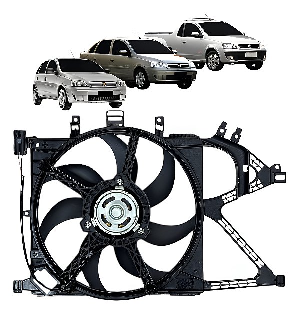 Eletroventilador Radiador Gm Corsa E Montana De 2003 À 2009