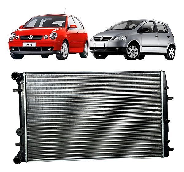 Radiador Fox Polo 2004 2005 2006 2007 Com/ Ar Boca De Engate