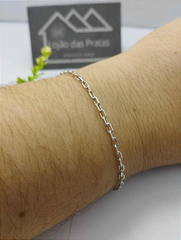 *Pulseira Masculina Elo 0,2mm x 18cm em Prata 925*