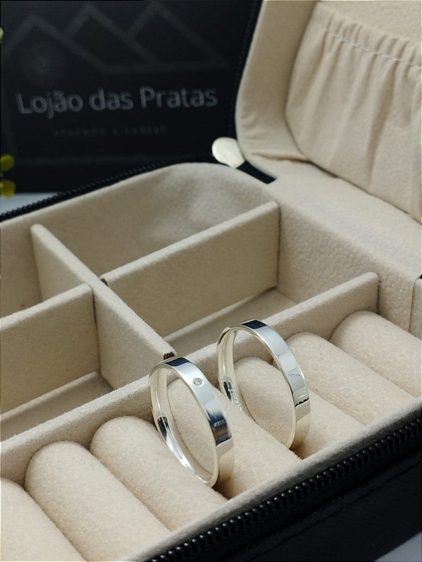 *Aliança 0,3mm lisa fio reto em prata 925*
