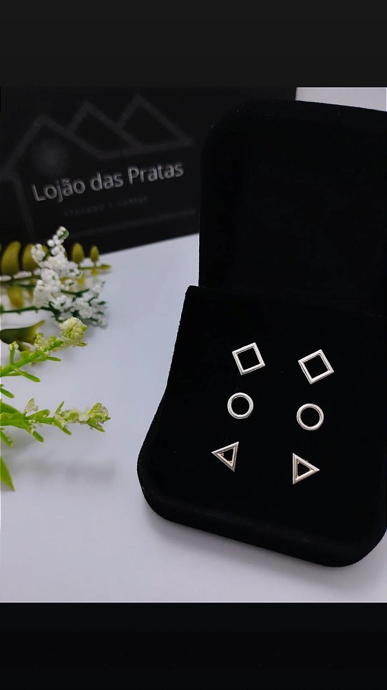 *Trio de brinco em prata 925*