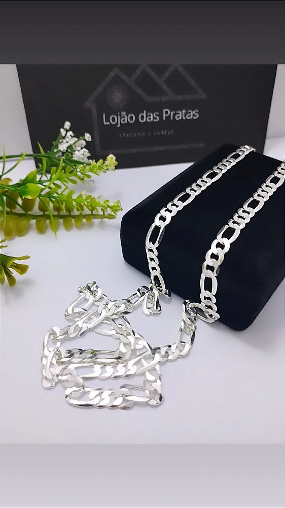 *Corrente masculina 3x1 - 0,5mm x 60cm em prata 925*
