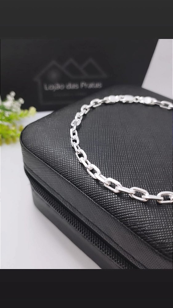 *Pulseira Cartie Cadeado Grossa 1x1 -19cm x  0,4mm em prata 925*