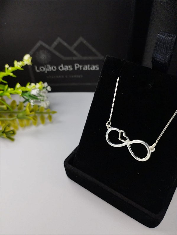 *Corrente veneziana com pingente infinito 45 cm em prata 925*