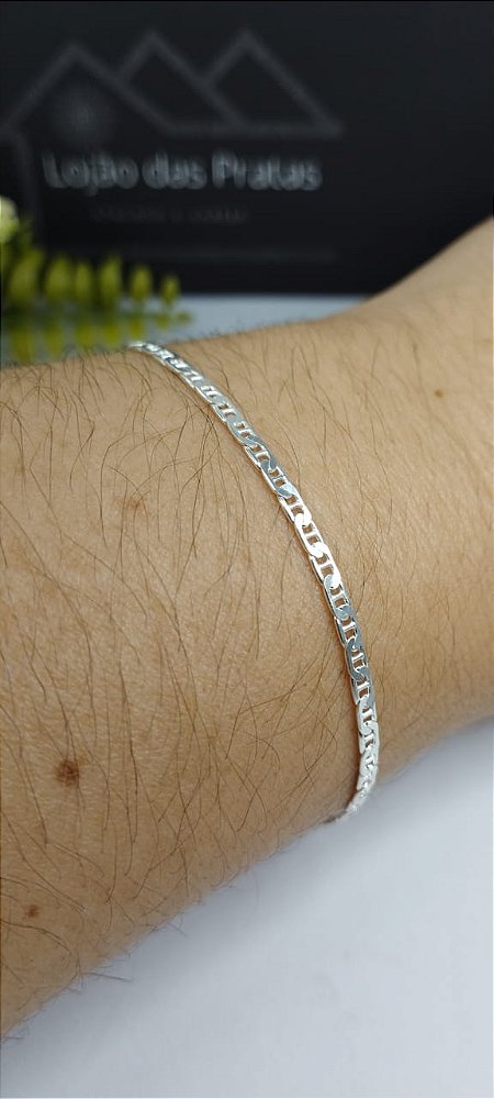 *Pulseira Gucci 21cm x 0,2mm em prata 925*