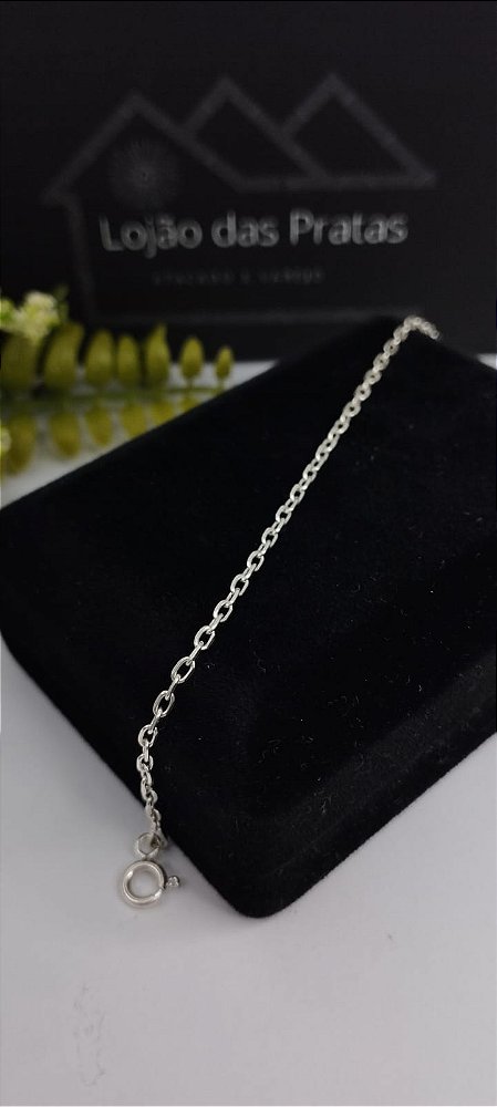 *Pulseira Cadeado 0,2mm x 20cm em Prata 925*