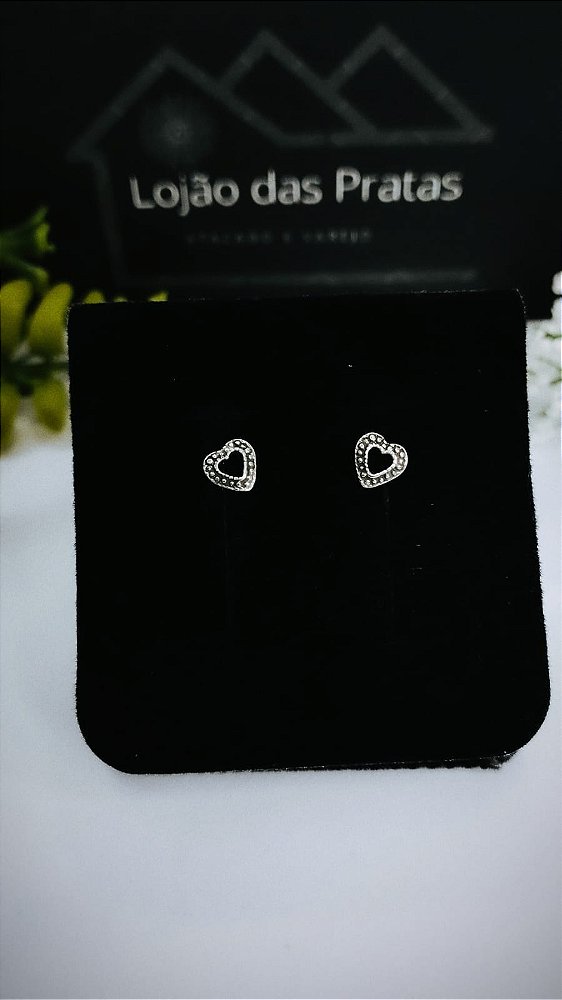*Brinco Coração em Prata 925*