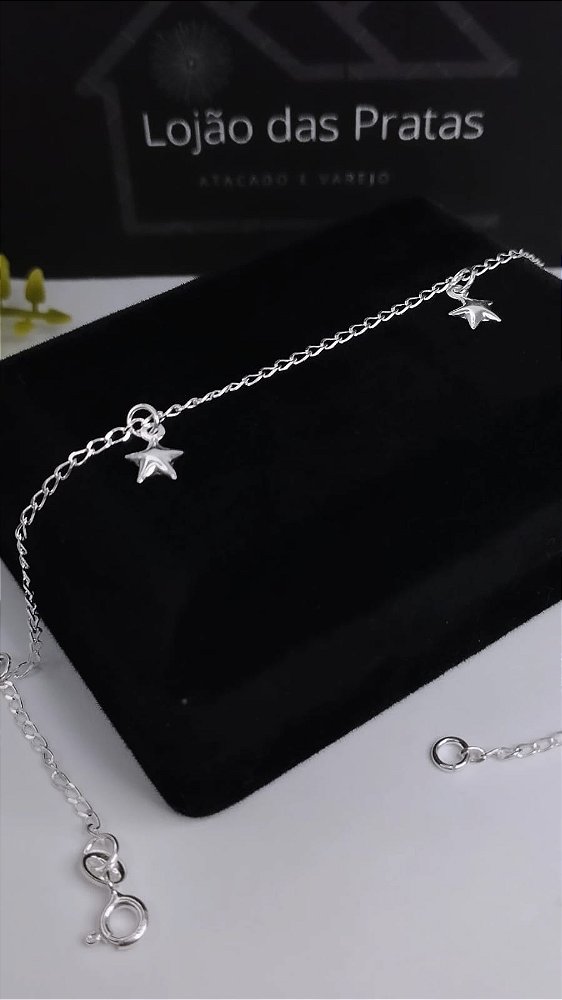 *Tornozeleira com estrelas em prata 925*