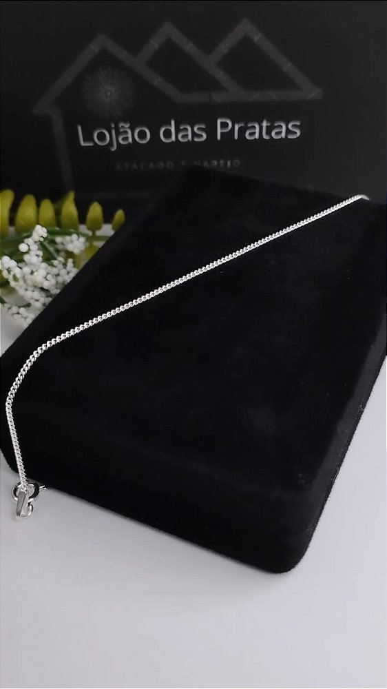 *Pulseira fina 18cm x 1,0 em prata 925*