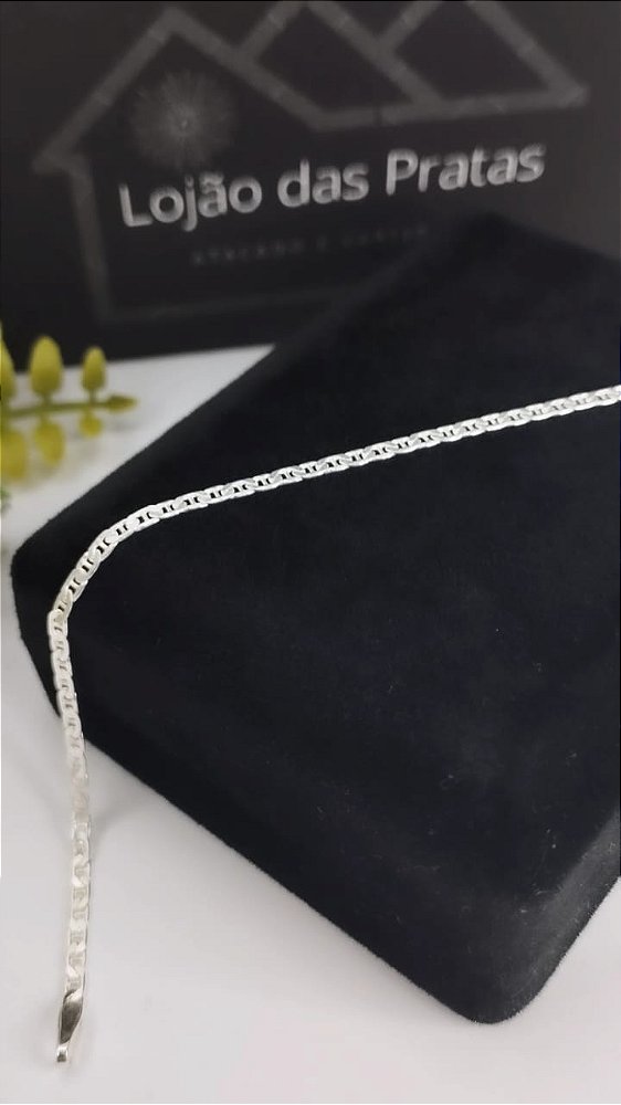 *Pulseira masculina Gucci 20cm x 0,2mm em prata 925*