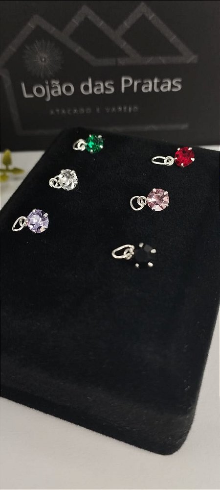 *Pingente Ponto de luz 0,5mm com pedra zircônia em prata 925*